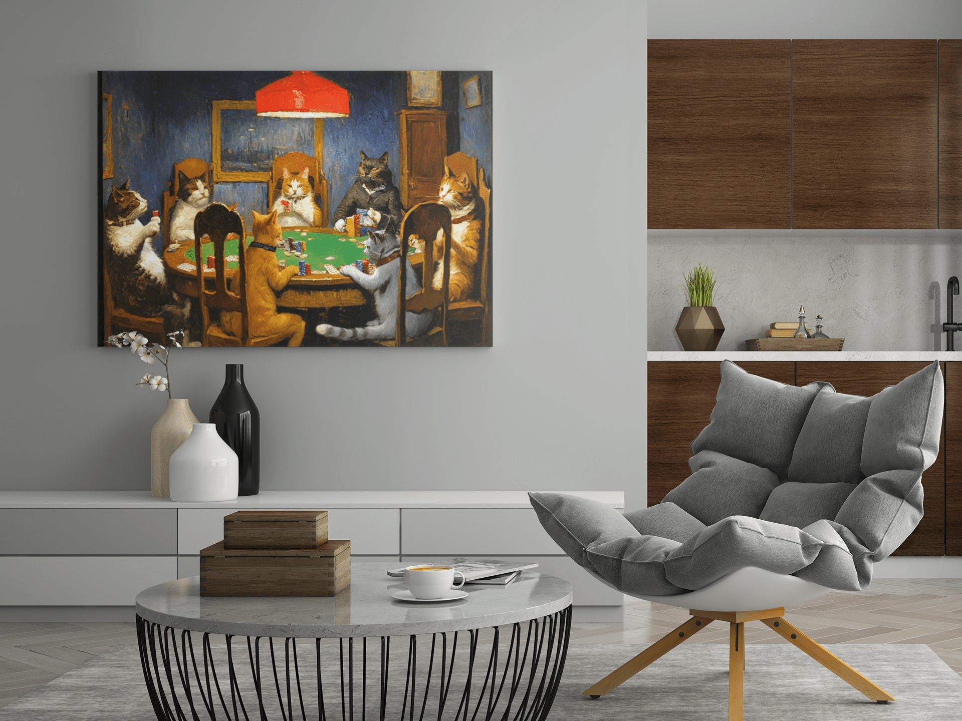 Cats Playing Poker - Timba Art