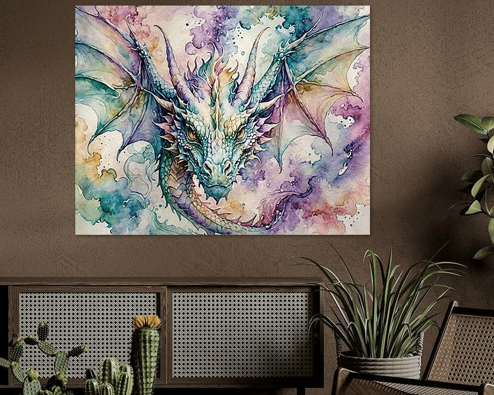 Watercolor Dragon II - Timba Art