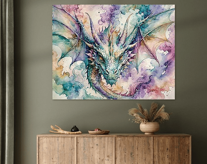 Watercolor Dragon II - Timba Art