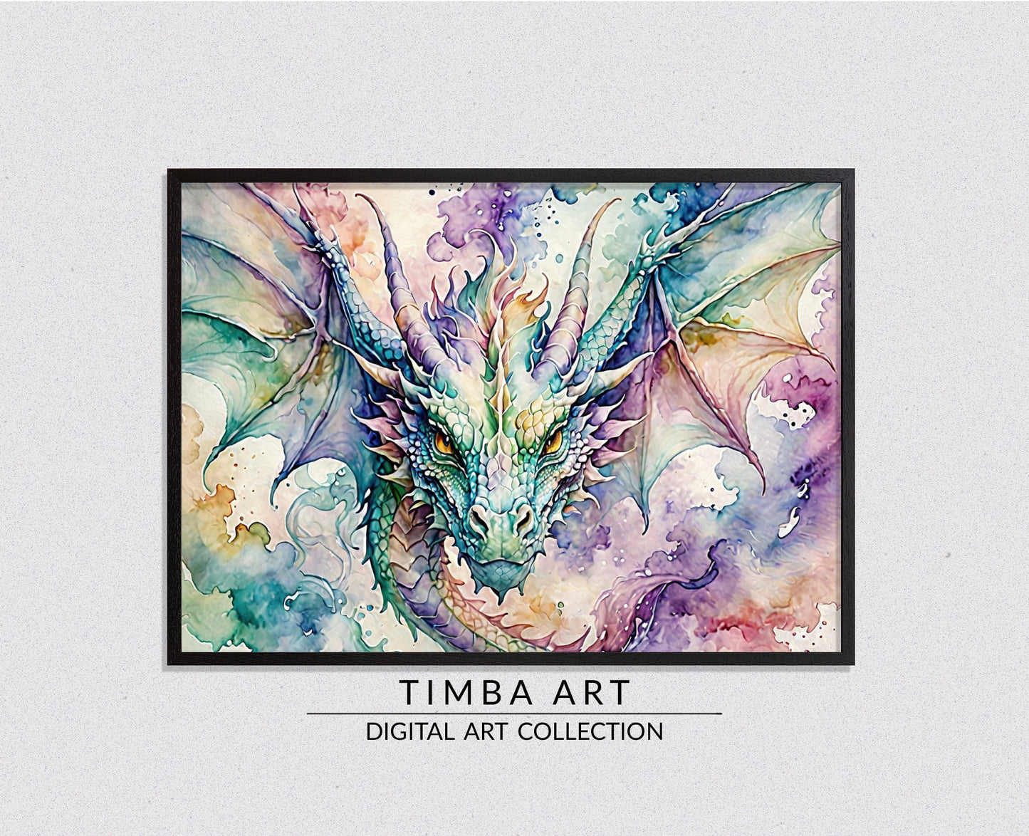 Watercolor Dragon II - Timba Art
