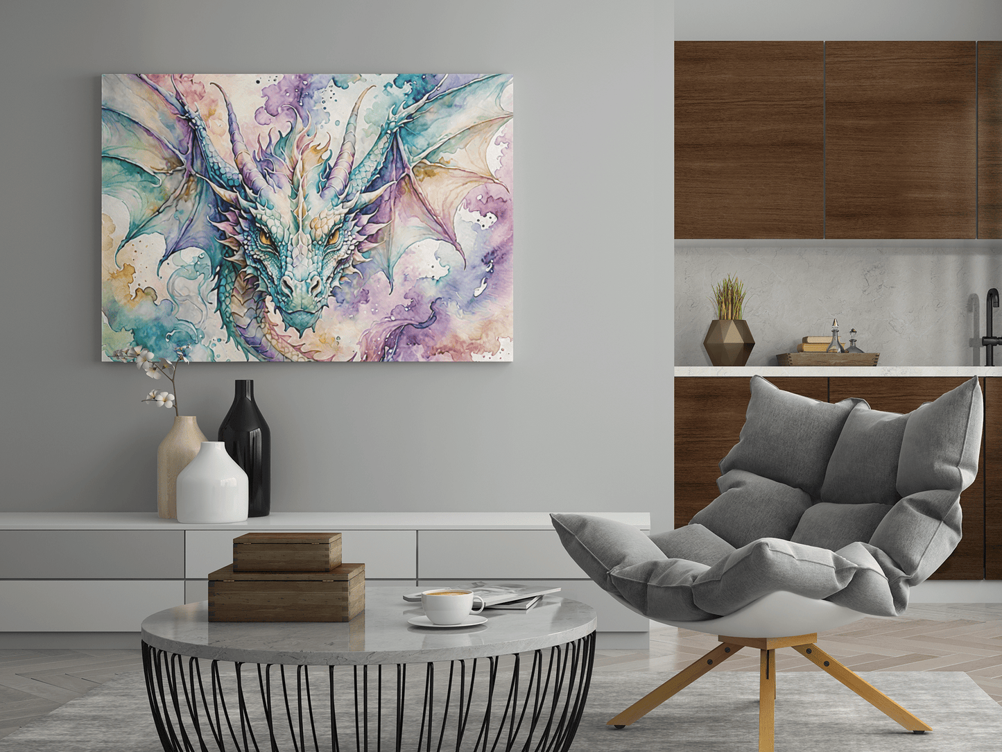 Watercolor Dragon II - Timba Art