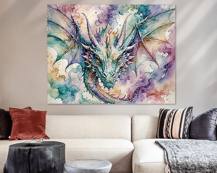 Watercolor Dragon II - Timba Art
