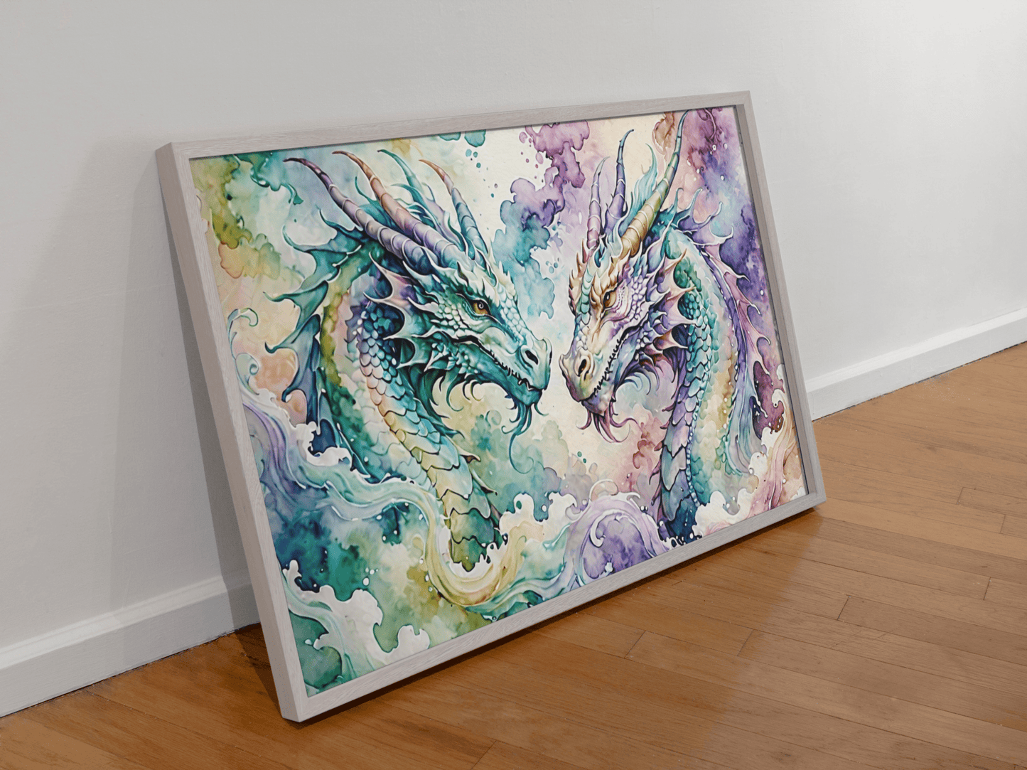 Watercolor Dragon III - Timba Art