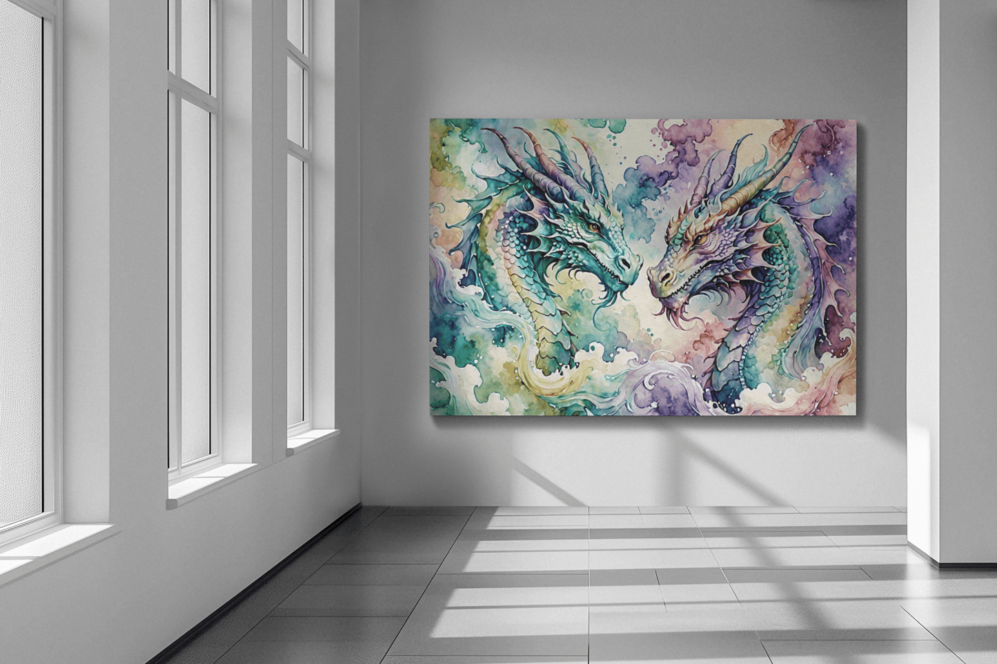 Watercolor Dragon III - Timba Art