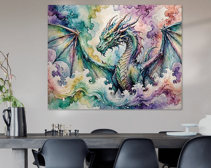 Watercolor Dragon IV - Timba Art