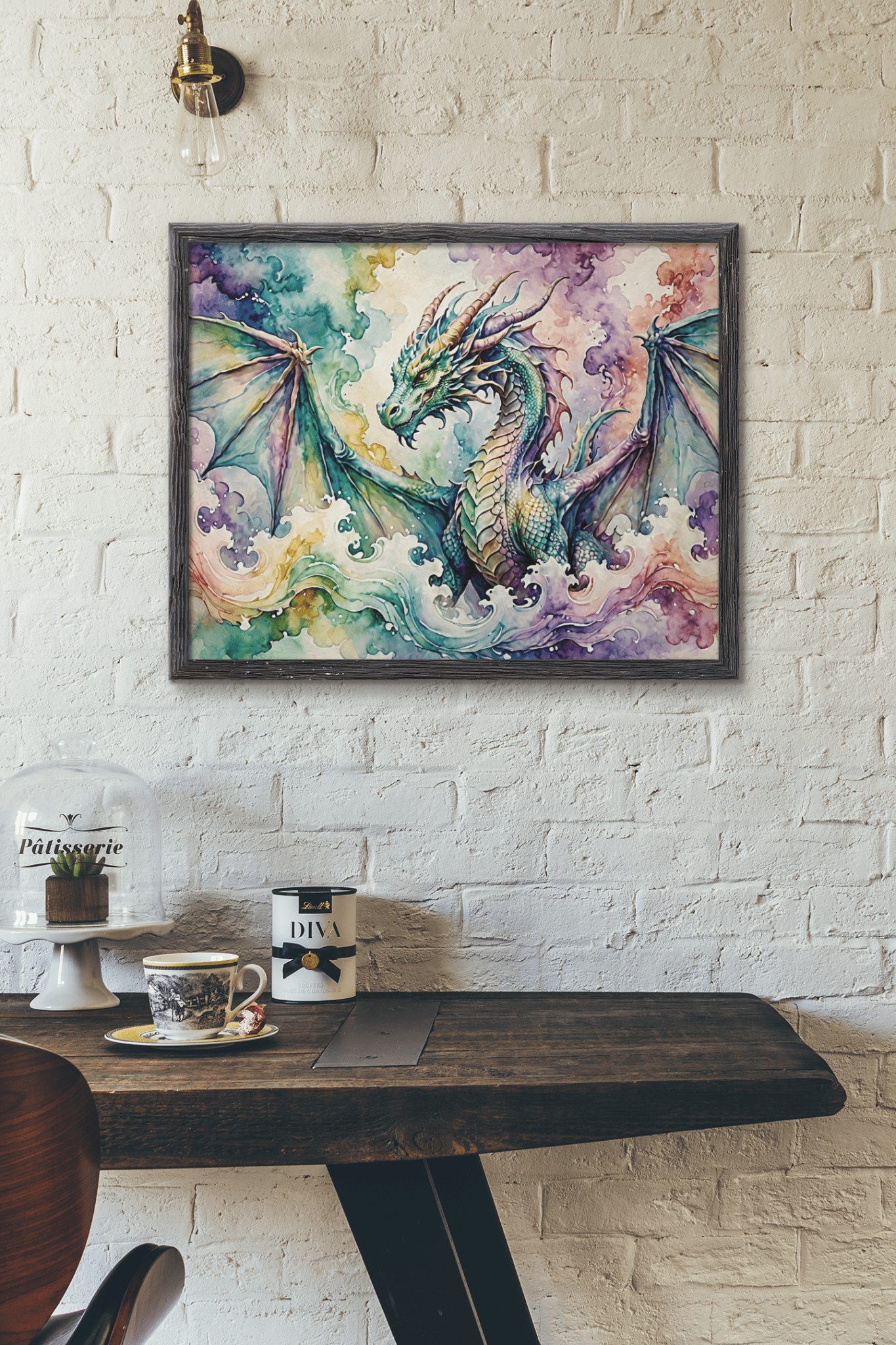 Watercolor Dragon IV - Timba Art