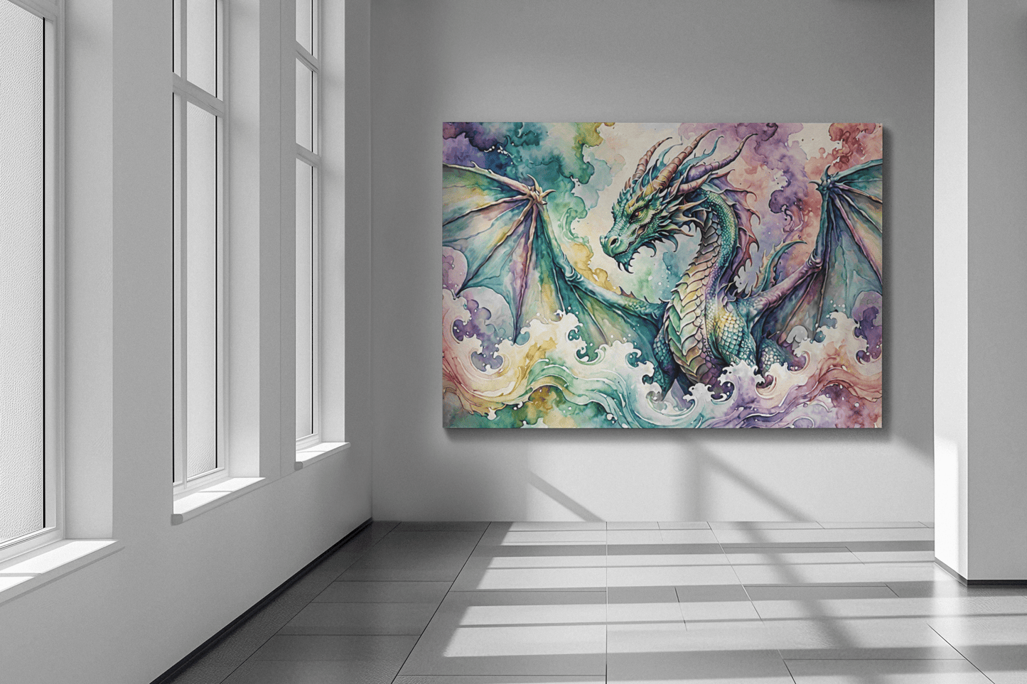 Watercolor Dragon IV - Timba Art
