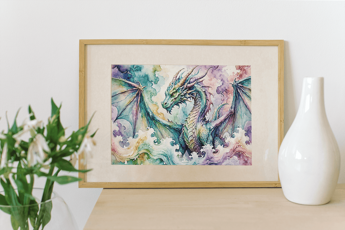 Watercolor Dragon IV - Timba Art
