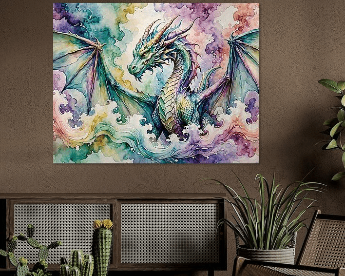 Watercolor Dragon IV - Timba Art