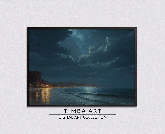 Beach at night II - Timba Art