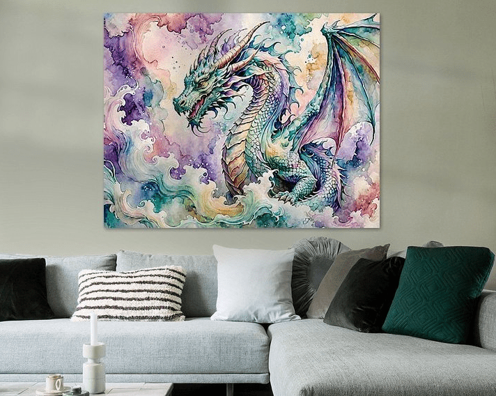 Watercolor Dragon I - Timba Art