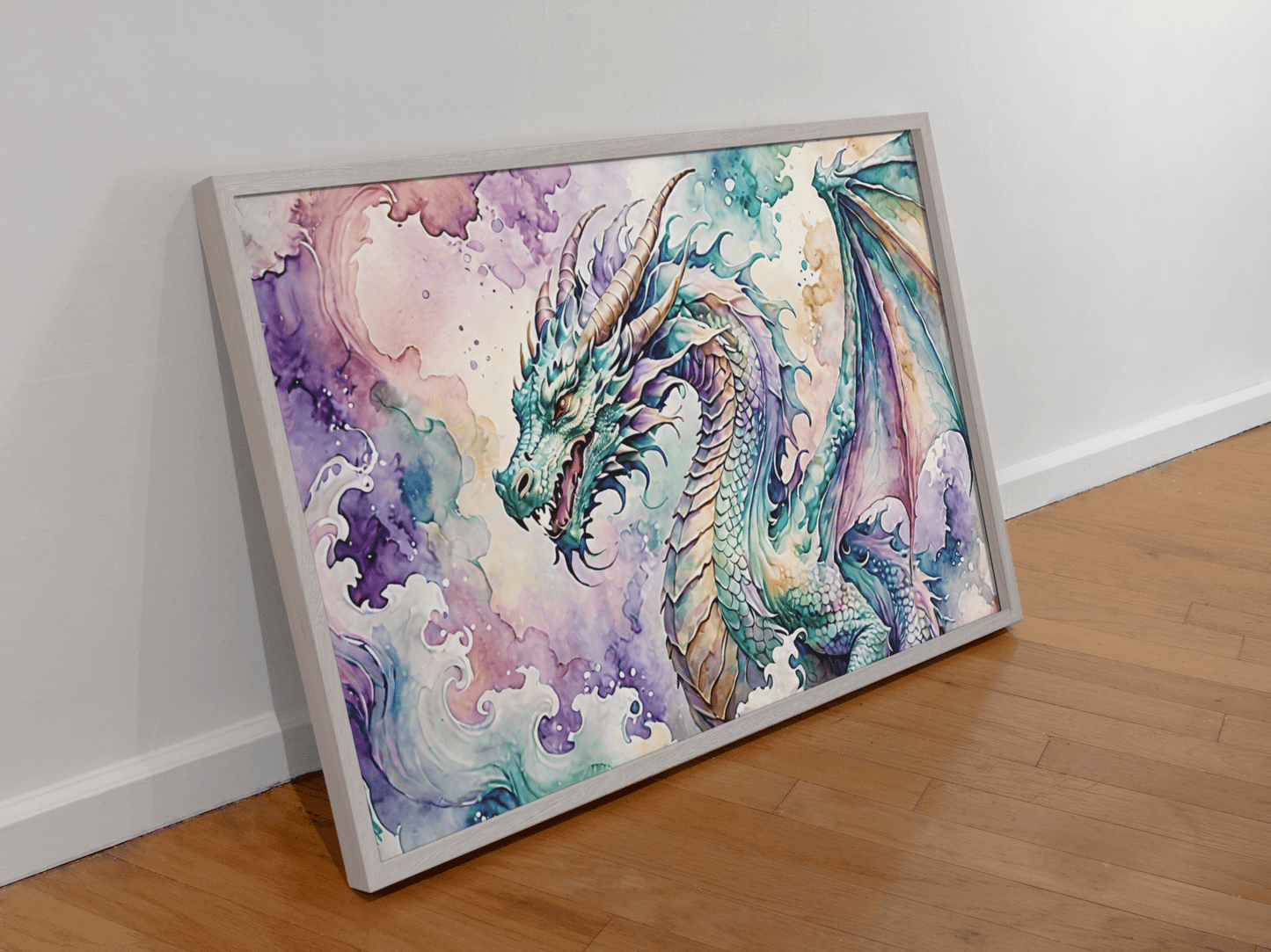 Watercolor Dragon I - Timba Art