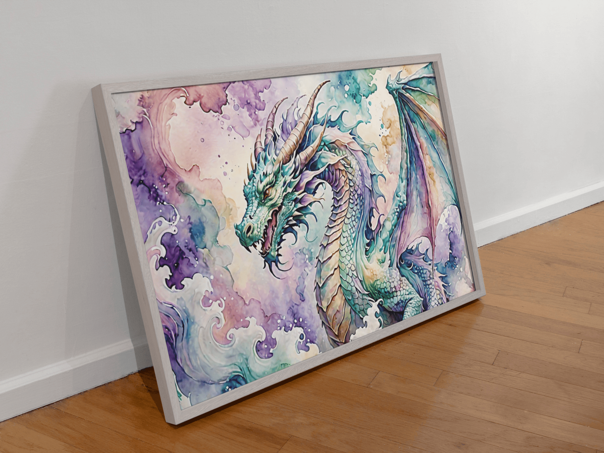 Watercolor Dragon I - Timba Art