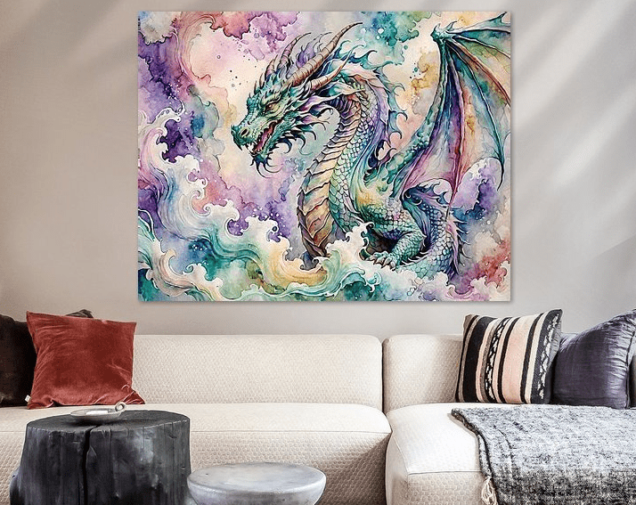 Watercolor Dragon I - Timba Art