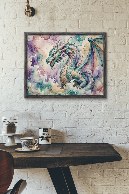 Watercolor Dragon I - Timba Art