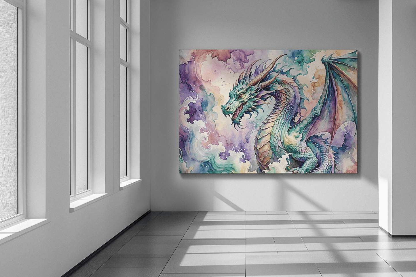 Watercolor Dragon I - Timba Art