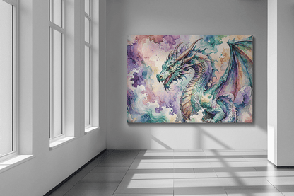 Watercolor Dragon I - Timba Art