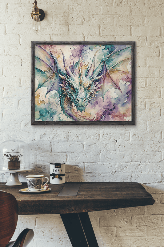 Watercolor Dragon II - Timba Art