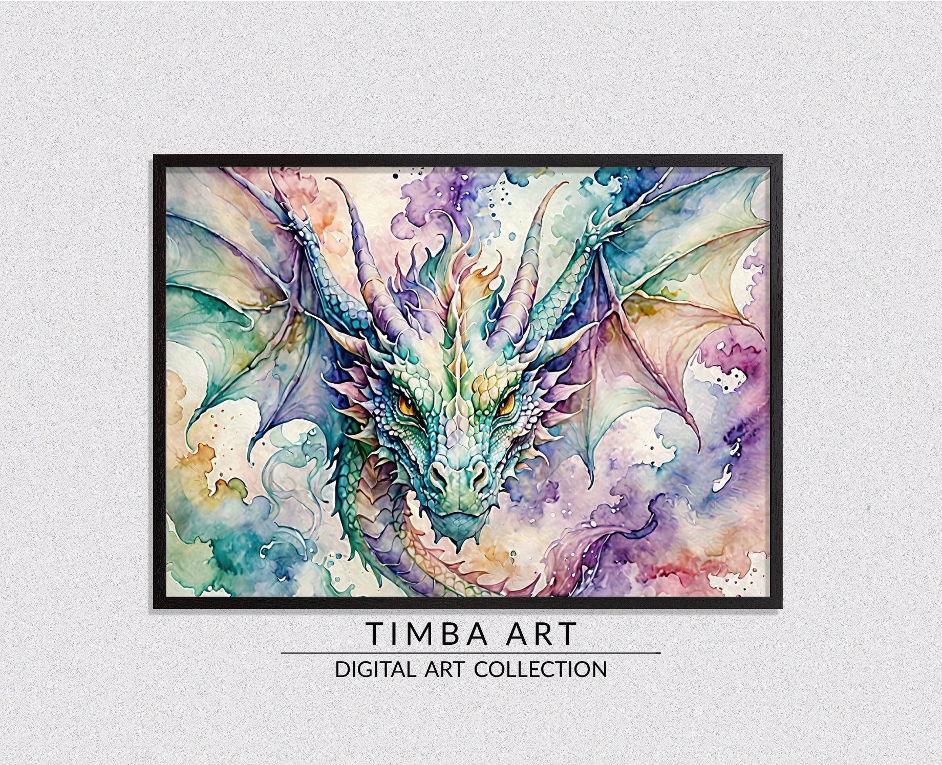 Watercolor Dragon II - Timba Art