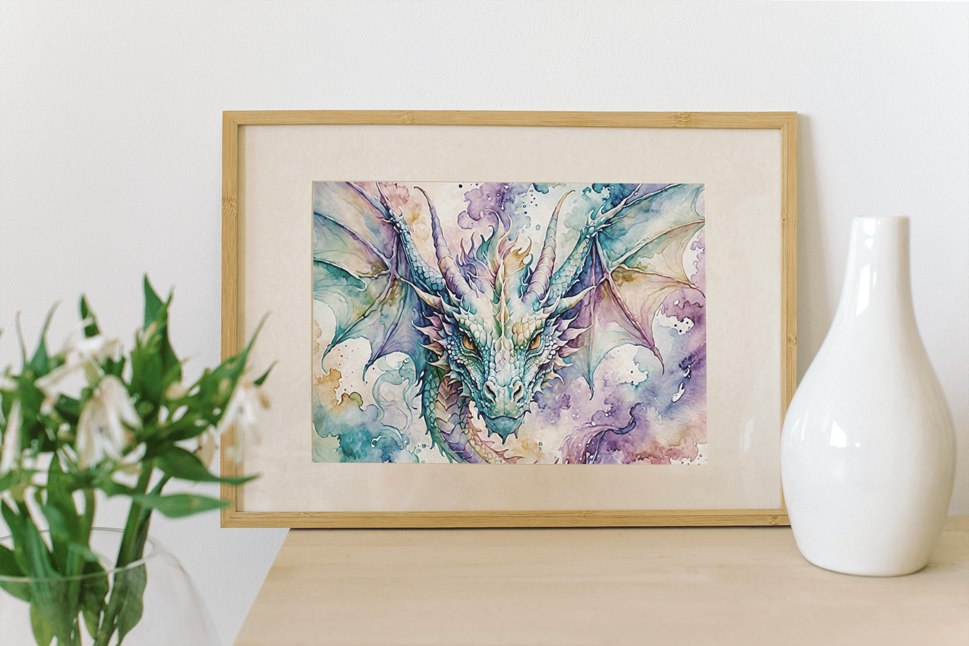 Watercolor Dragon II - Timba Art