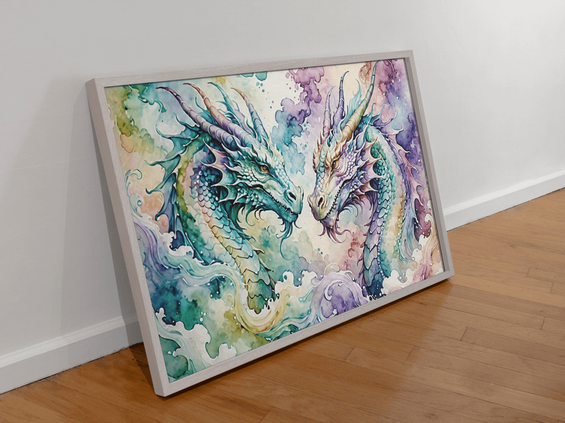 Watercolor Dragon III - Timba Art