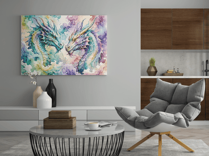 Watercolor Dragon III - Timba Art