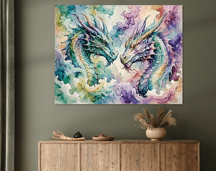Watercolor Dragon III - Timba Art