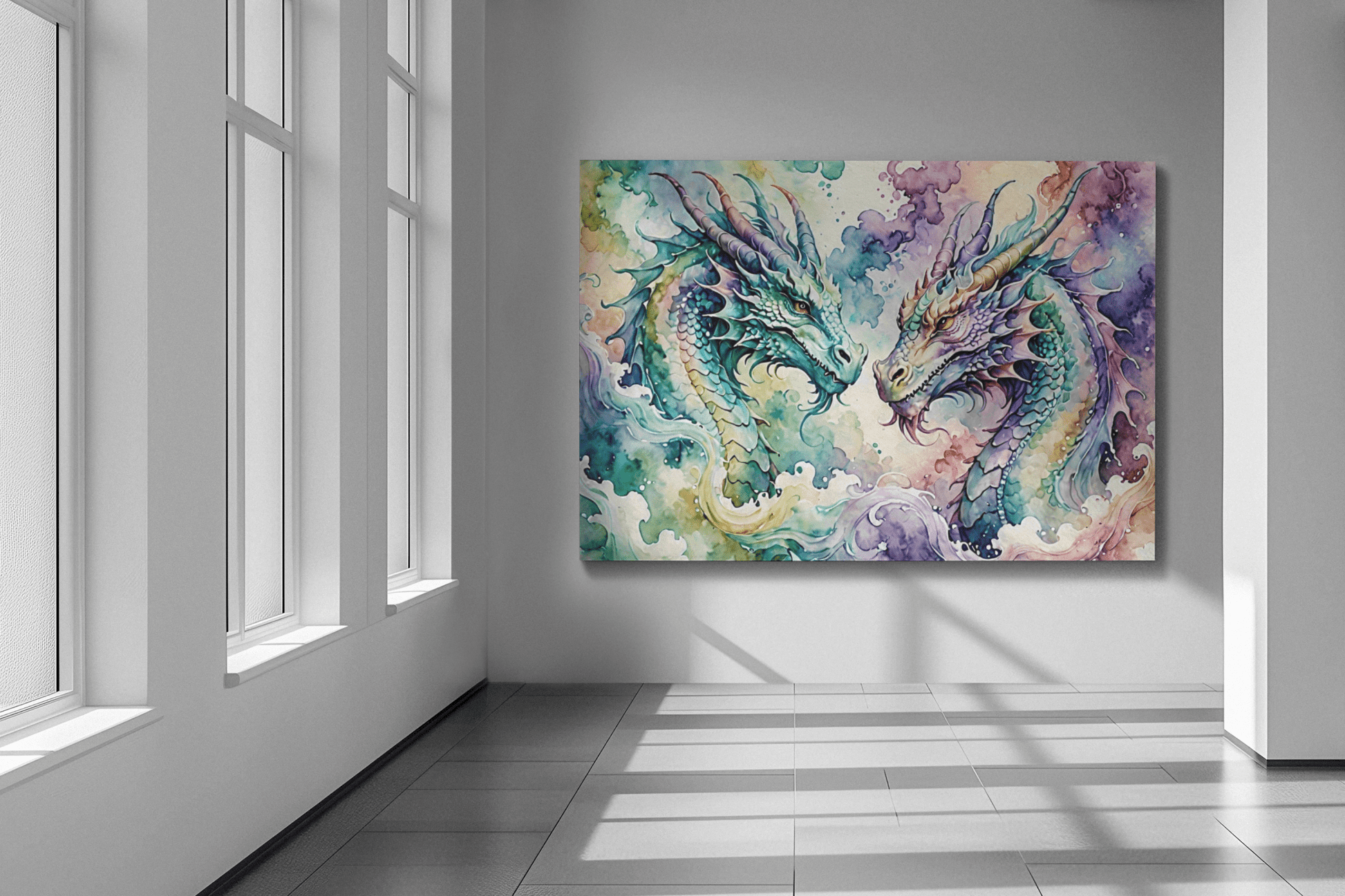 Watercolor Dragon III - Timba Art