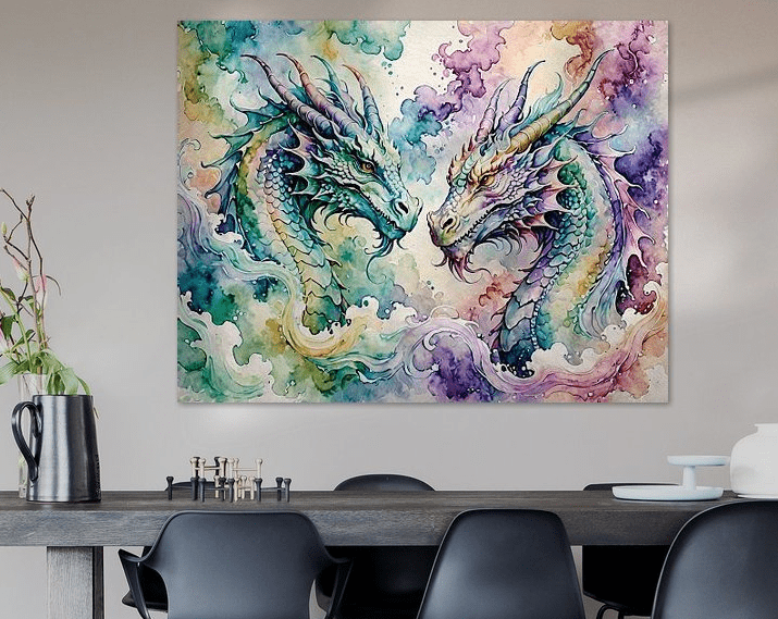 Watercolor Dragon III - Timba Art