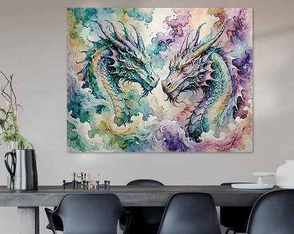 Watercolor Dragon III - Timba Art