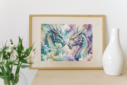 Watercolor Dragon III - Timba Art