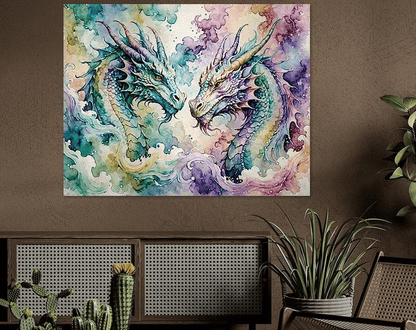 Watercolor Dragon III - Timba Art
