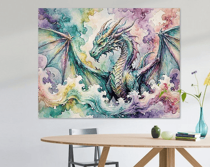 Watercolor Dragon IV - Timba Art