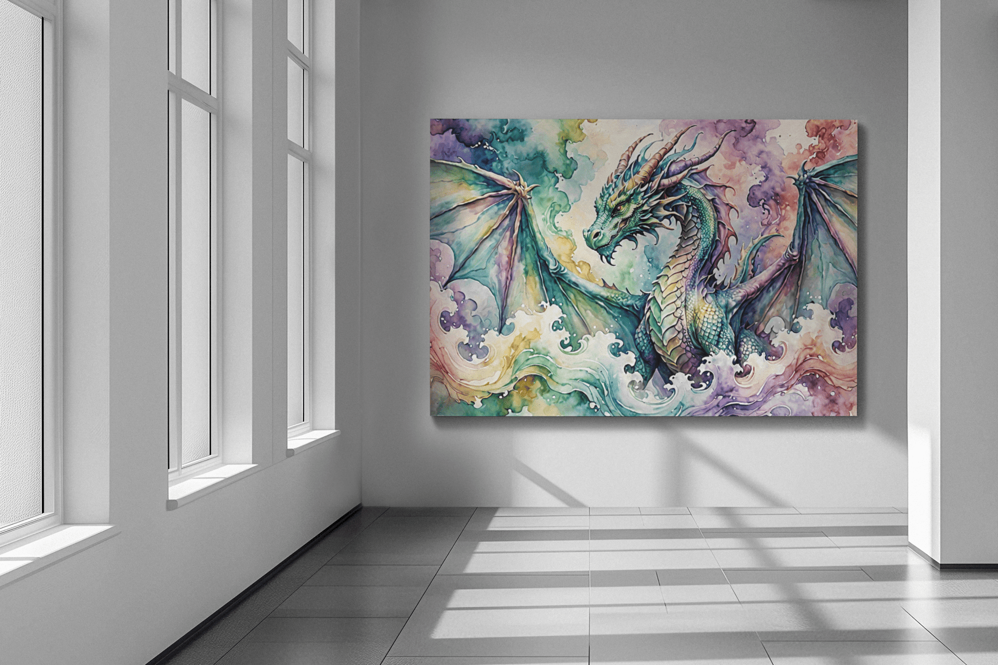 Watercolor Dragon IV - Timba Art