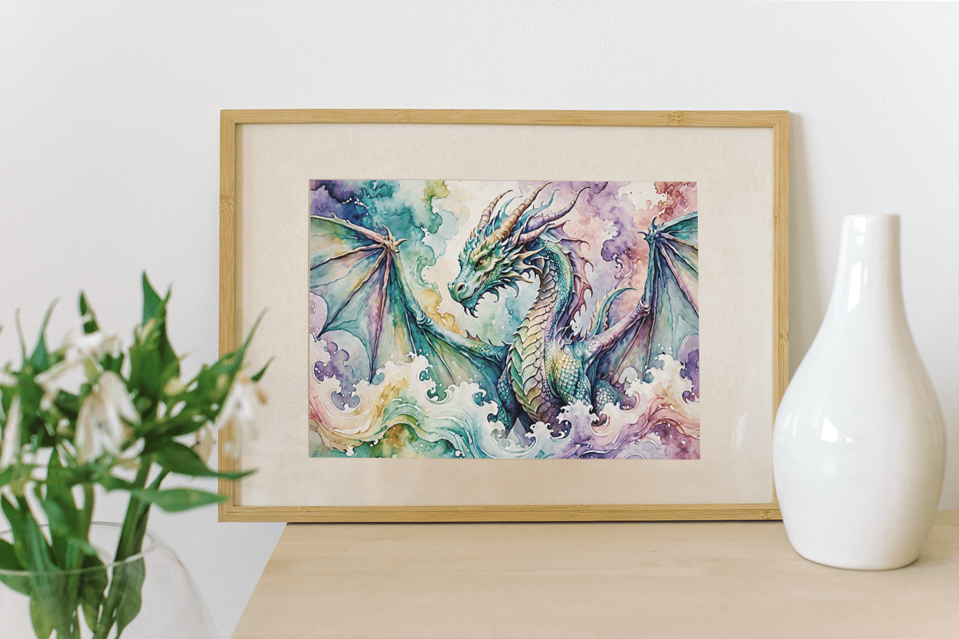 Watercolor Dragon IV - Timba Art