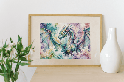 Watercolor Dragon IV - Timba Art